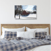 Wintermauer überwölbte Canvas Leinwanddruck (Insitu (Schlafzimmer))