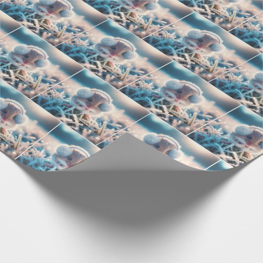 Wintermaus-Verschleißsteiger Geschenkpapier (Ecke)