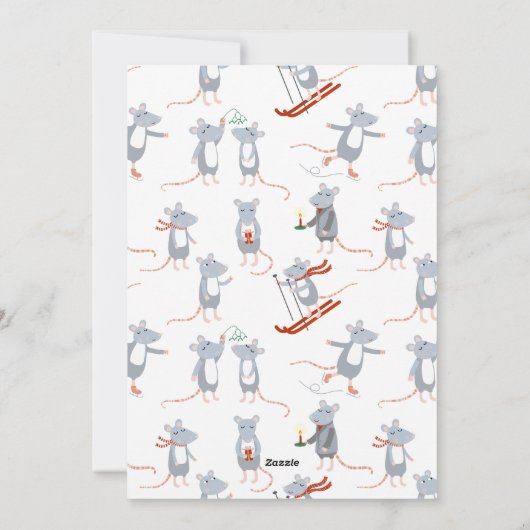 Wintermäuse Feiertagskarte (Rückseite)