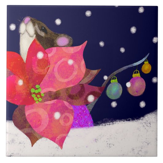 Wintermäuse Keramik Küche Tile Fliese (Vorderseite)