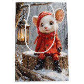 Wintermäuse mit Waldrinnen Mittlere Geschenktüte (Vorderseite)