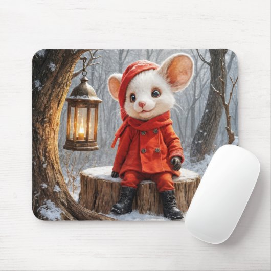 Wintermäuse mit Waldrinnen Mousepad (Mit Mouse)