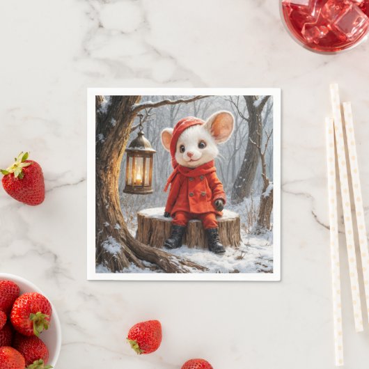 Wintermäuse mit Waldrinnen Serviette (Beispiel)