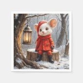 Wintermäuse mit Waldrinnen Serviette (Vorderseite)