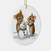 Wintermäuse-Ornament Keramik Ornament (Rechts)