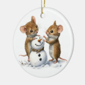 Wintermäuse-Ornament Keramik Ornament (Links)