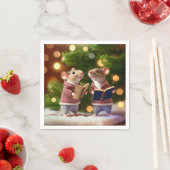 Wintermäuse singen Carolen Napkins Serviette (Beispiel)