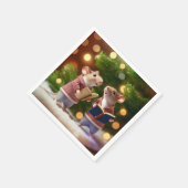 Wintermäuse singen Carolen Napkins Serviette (Ecke)