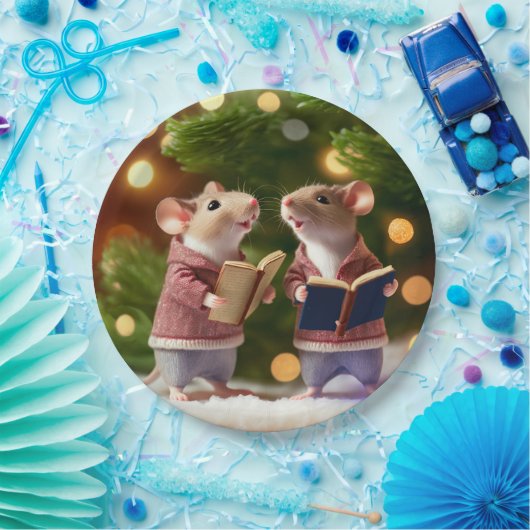 Wintermäuse singen Carolen Paper Tellers Pappteller (Party)