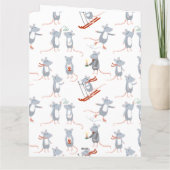 Wintermäuse Weihnachtsfeiertag Karte (Rückseite)