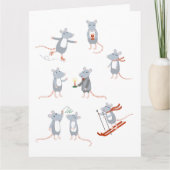 Wintermäuse Weihnachtsfeiertag Karte (Vorderseite)