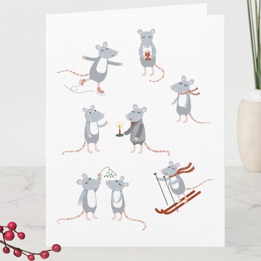 Wintermäuse Weihnachtsfeiertag Karte