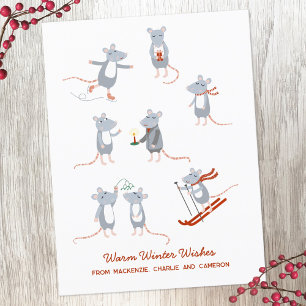 Wintermäuse Weihnachtsfeiertag Postkarte