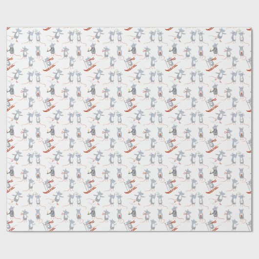 Wintermausurlaub Geschenkpapier (Flach)