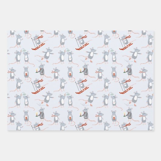 Wintermausurlaub Geschenkpapier Set (Vorderseite 3)