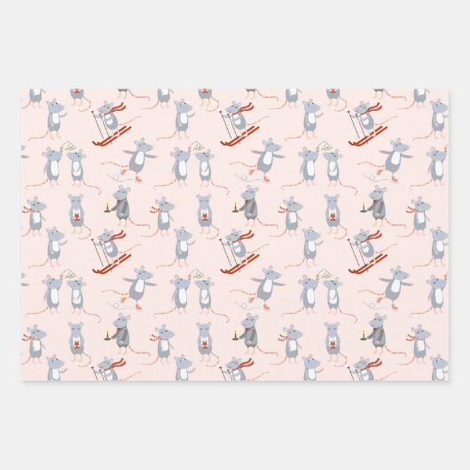 Wintermausurlaub Geschenkpapier Set (Vorderseite 2)