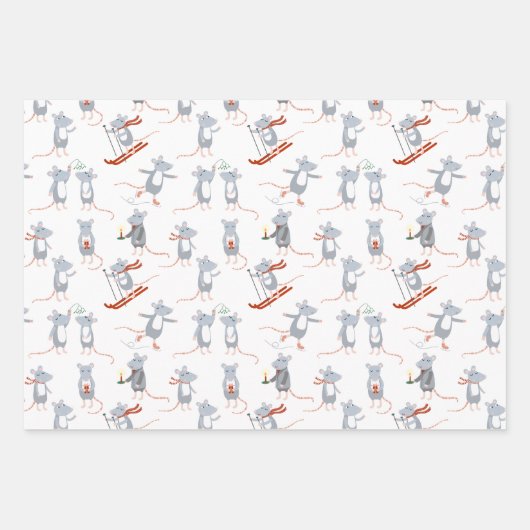 Wintermausurlaub Geschenkpapier Set (Vorderseite)