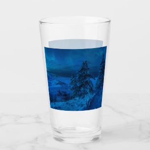 Wintermeerküste im Mondlicht Glas