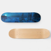 Wintermeerküste im Mondlicht Skateboard (Horizontal)