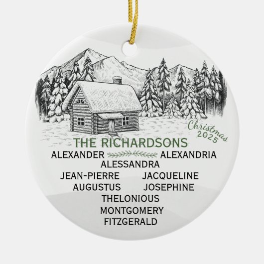 Wintermelokabine Snowy Mountain X10 Keramik Ornament (Vorne)