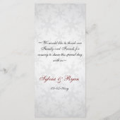 Wintermenü mit roten Schneeflocken Menükarte (Rückseite)