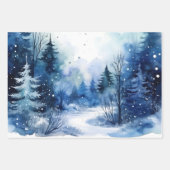 Wintermesse Schneesicherheit Winterlandschaft Blau Geschenkpapier Set (Vorderseite 3)