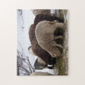 Wintermittag für Schafe Puzzle (Vertikal)