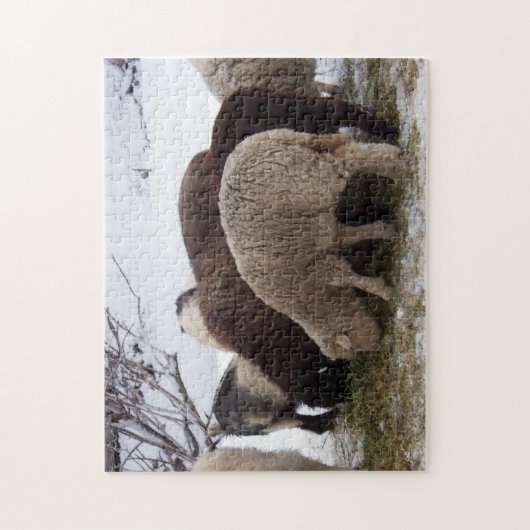 Wintermittag für Schafe Puzzle (Vertikal)