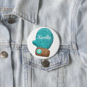 Wintermitten niedliche Schneeflocke, blau-weiß Button (Beispiel)