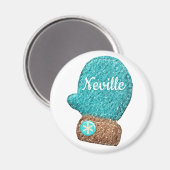 Wintermitten niedliche Schneeflocke, blau-weiß Magnet (Vorderseite/Rückseite)