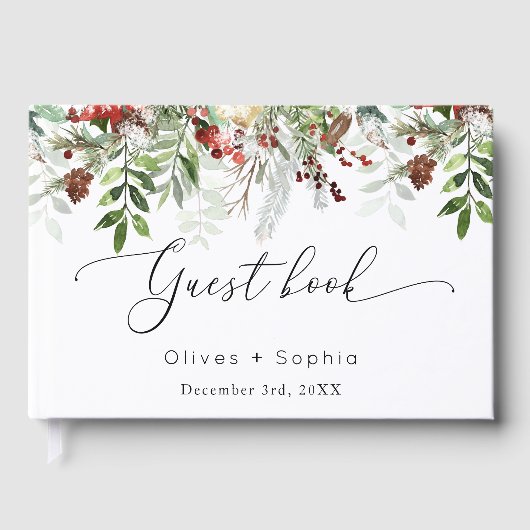Wintermoderne Weihnachtszeit Gästebuch (Vorderseite)