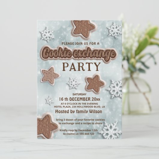 Wintermodernes Party für den Kochaustausch Einladung (Stehend Vorderseite)