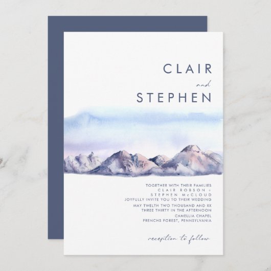 Wintermonate Sonnenuntergang Einladung (Vorne/Hinten)