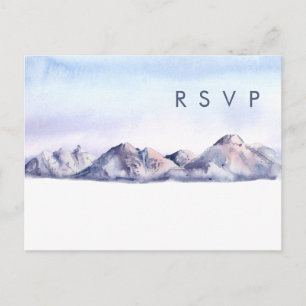 Wintermonate Sonnenuntergang Hochzeit RSVP Postkar Postkarte