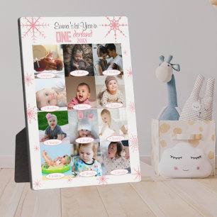 Wintermondlandbaby's 1st Year Foto Collage Fotoplatte