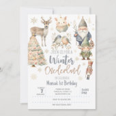 Wintermondländer Glitzer wunderbarer Geburtstag Einladung (Vorderseite)