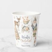 Wintermondländer Glitzer wunderbarer Geburtstag Pappbecher (Rückseite)