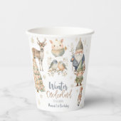 Wintermondländer Glitzer wunderbarer Geburtstag Pappbecher (Vorderseite)