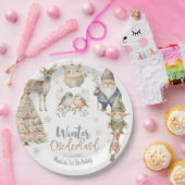 Wintermondländer Glitzer wunderbarer Geburtstag Pappteller (Party)