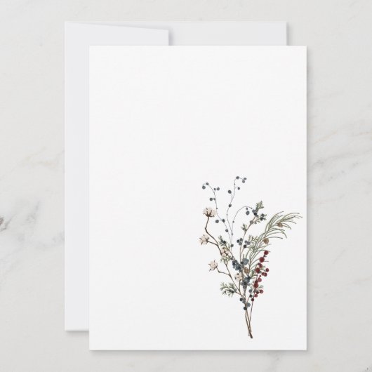 Wintermondländer Rustikalbeere boho ersten Geburts Einladung (Rückseite)