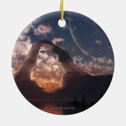 Wintermoon/zirkumpolare Verzierung Keramikornament (Hinten)