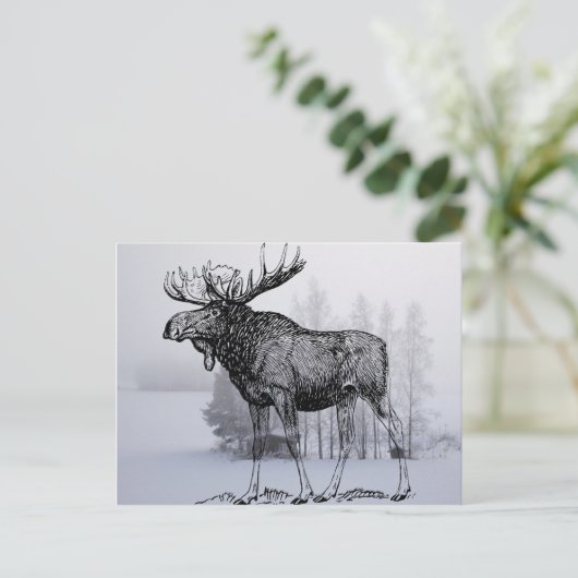 Wintermoose Postkarte (Stehend Vorderseite)