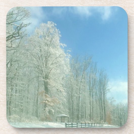 Wintermorgen Getränkeuntersetzer (Vorderseite)