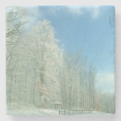 Wintermorgen Steinuntersetzer (Vorderseite)