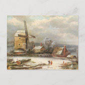 Wintermühle Feiertagspostkarte (Vorderseite)