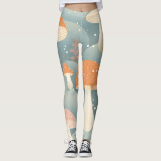 Wintermushroom Leggings in Pastellfarben drucken