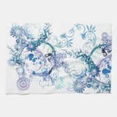 Wintermuster Blau. Türkis. Geschirrtuch (Horizontal)