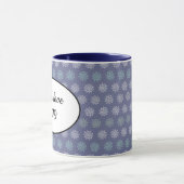 Wintermuster Blau und Weiße Schneeflocken Tasse (Zentrum)