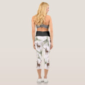 Wintermuster Hirsch- und Brunnenfutter Capri Leggings (Rückseite)