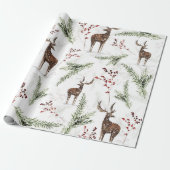 Wintermuster Hirsch- und Brunnenfutter Geschenkpapier (Ungerollt)